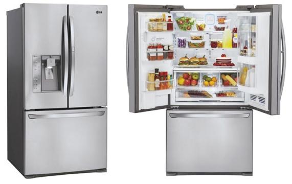 Аналогично соседним холодильникам с холодильником вверху и морозильной камерой внизу, а холодильник обычно имеет 3 или 4 дверцы