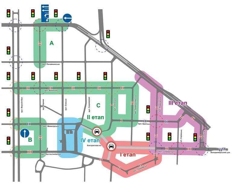 З 1 травня в Києві на Подолі буде розширена пішохідна зона на Контрактовій площі та змінено схеми руху транспорту на самій площі та прилеглих вулицях