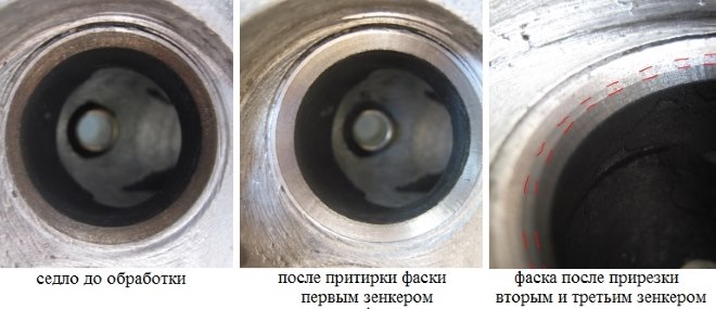 Схема обробки сідла клапана (на прикладі двигуна ВАЗ)